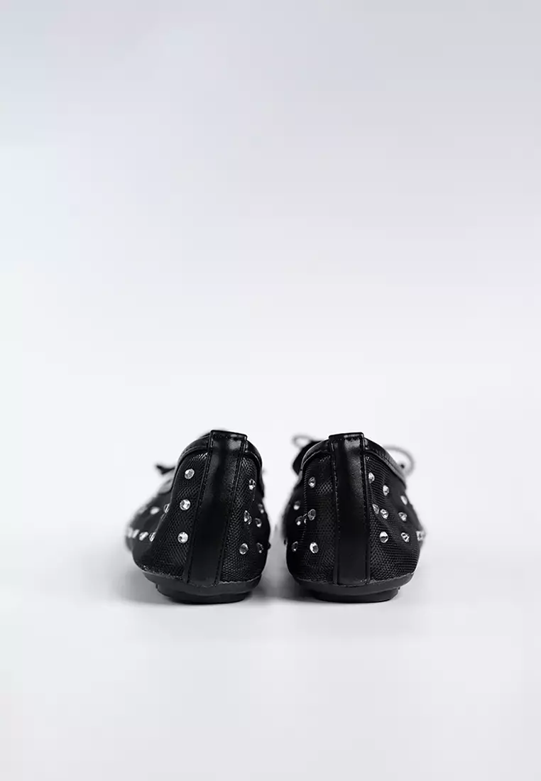 Glitter Mesh Ballerina Flats