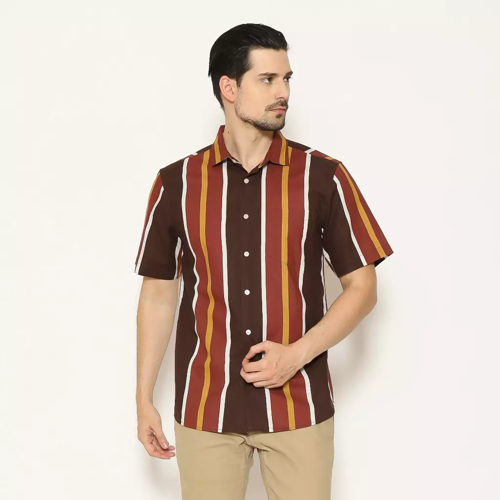 AMK Kemeja Pria Lengan Pendek SHP Dakota S/S Brown