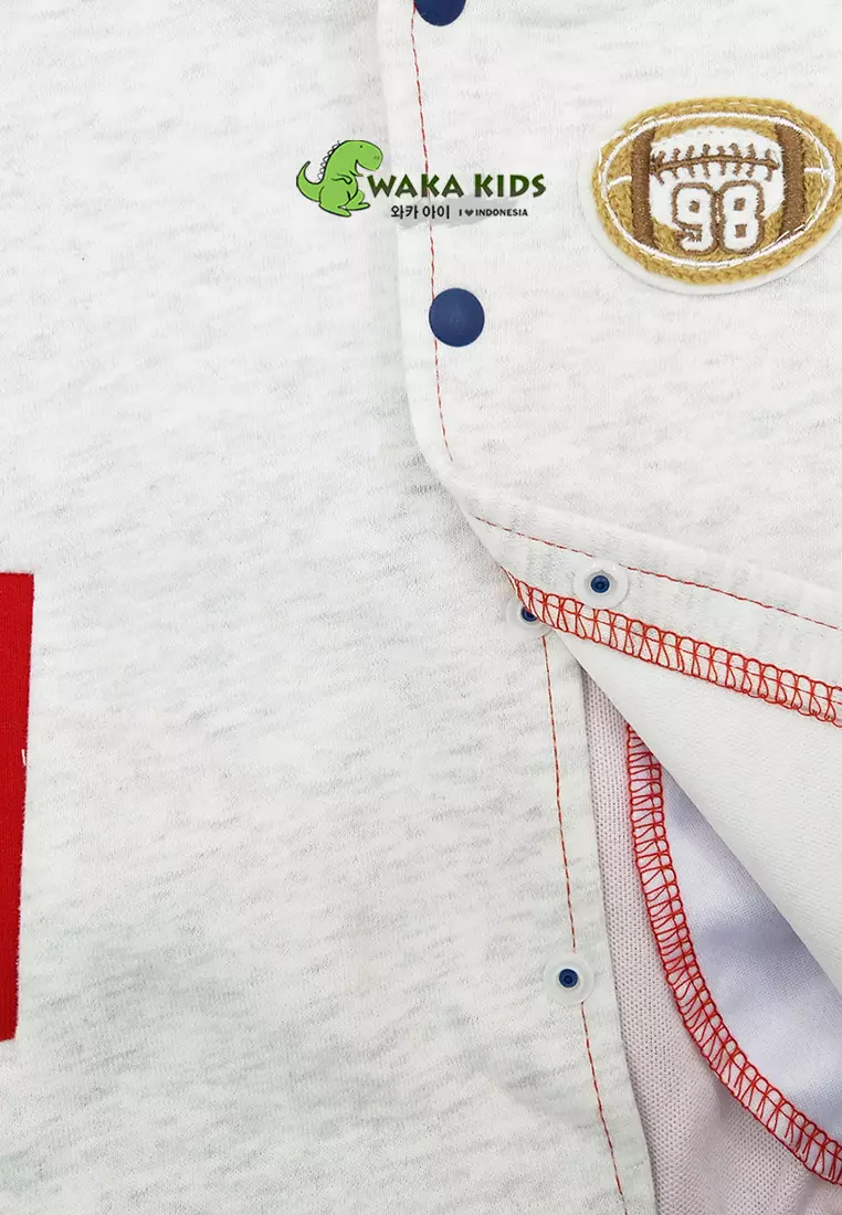 Wakakids Jaket Varsity Baseball Anak Laki Laki Logo Patch 4462 Venrz Hijau