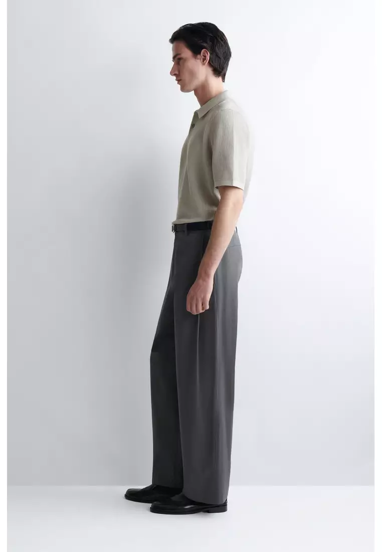 WAFFLE-KNIT COTTON POLO SHIRT