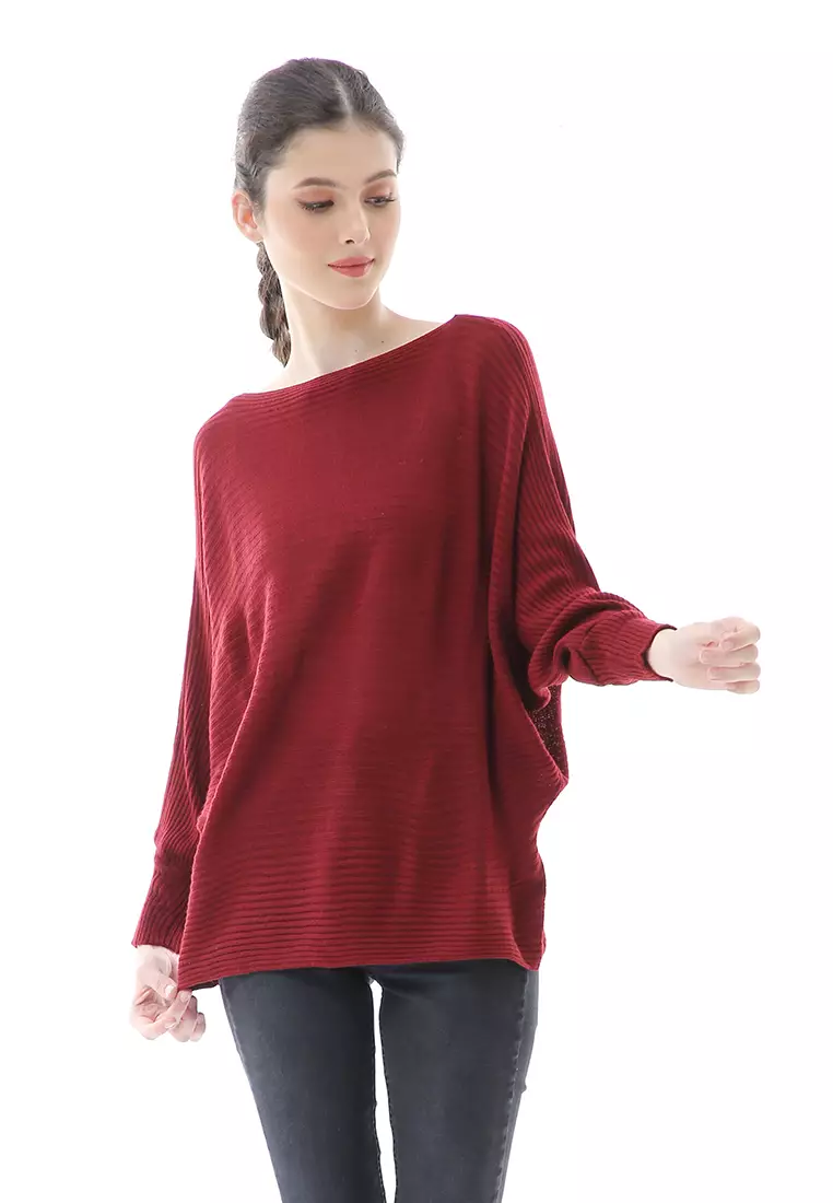Sweater maroon polos shop