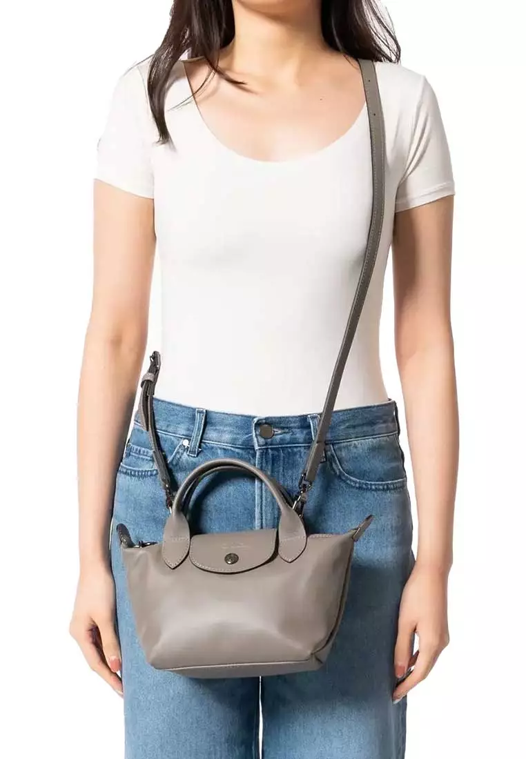 Le Pliage Extra XS Leather Handbag Turtledove L1500987