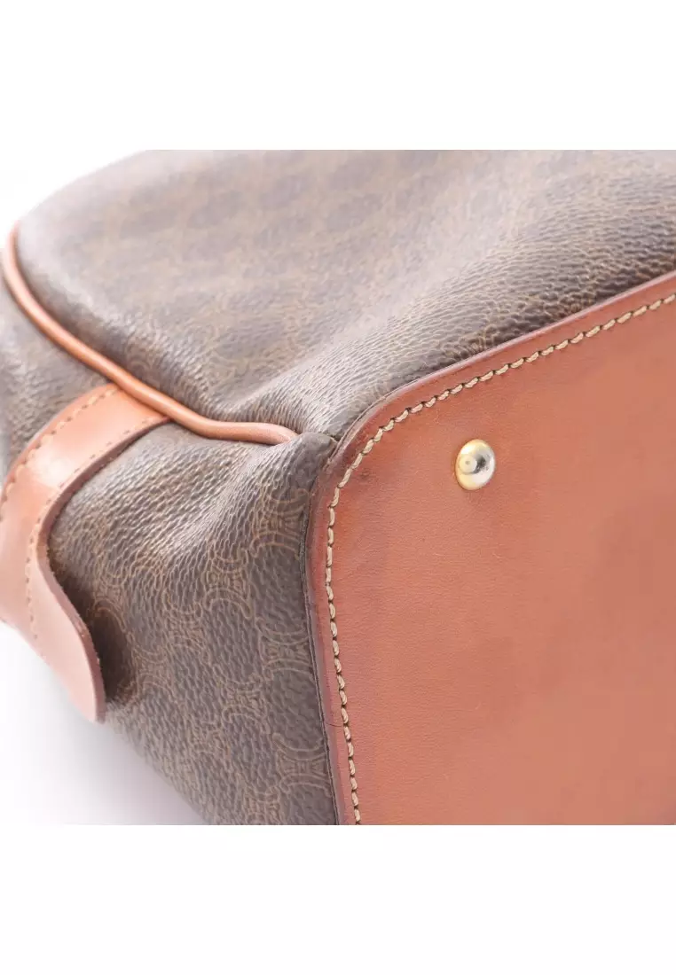 Pre-Loved Celine Macadam Handbag PVC leather Dark brown Brown