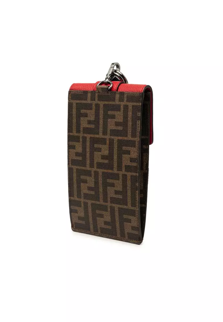 Pre-Loved Fendi Zucca Coated Canvas Phone Holder Crossbody