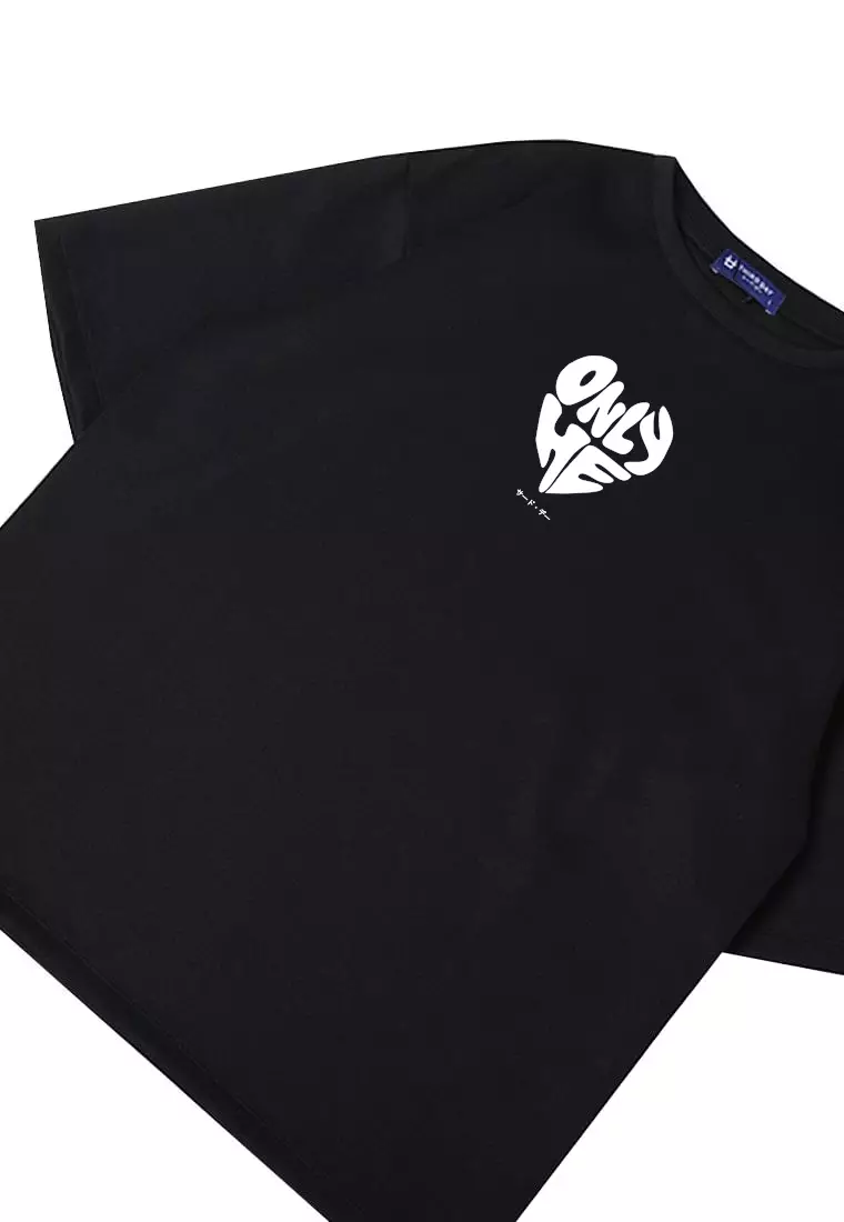 MTU27 kaos couple pasangan terbaru oversize bahan tebal scubalux "only he" hitam