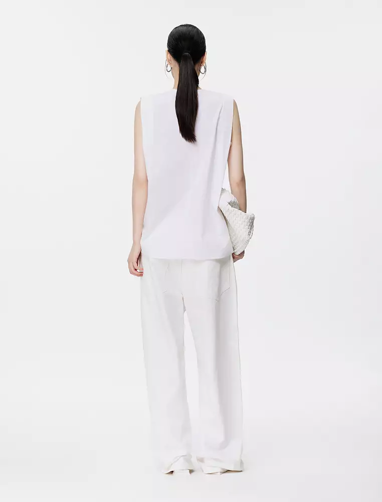 Loose Fit Round Neck Sleeveless Top