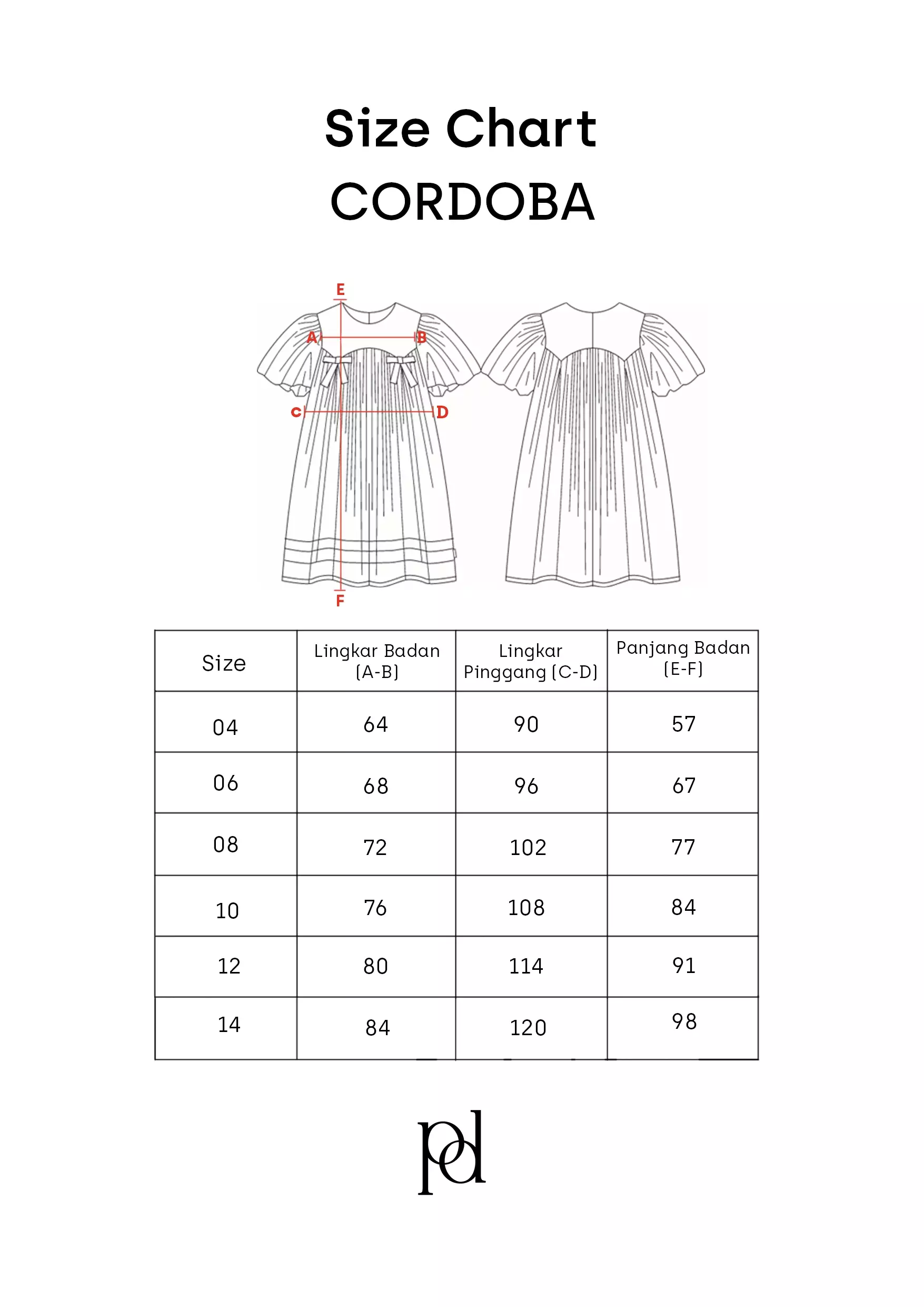 Pito Dito Girl Cordoba Dress Midi Anak Multicolor Motif Bunga - Size 14