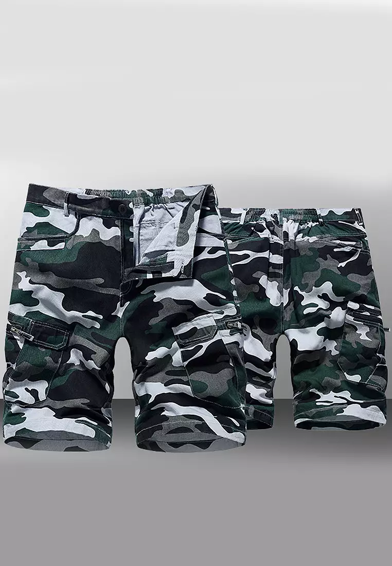 Men's gray on sale camo cargo shorts