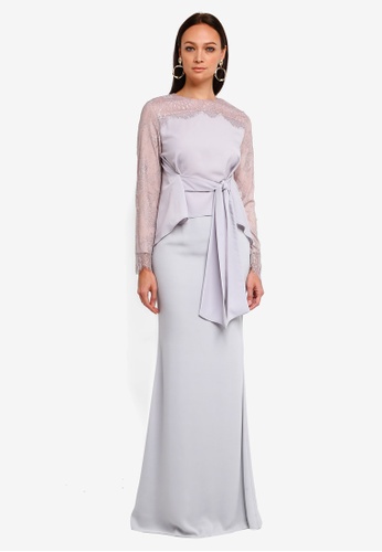 Lilian Tie Kurung from YADOTSA for ZALORA in Grey