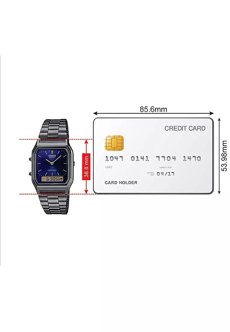 Casio AQ-230GG-2ADF - Jam Tangan Pria - Grey - Stainless Steel Bracelet