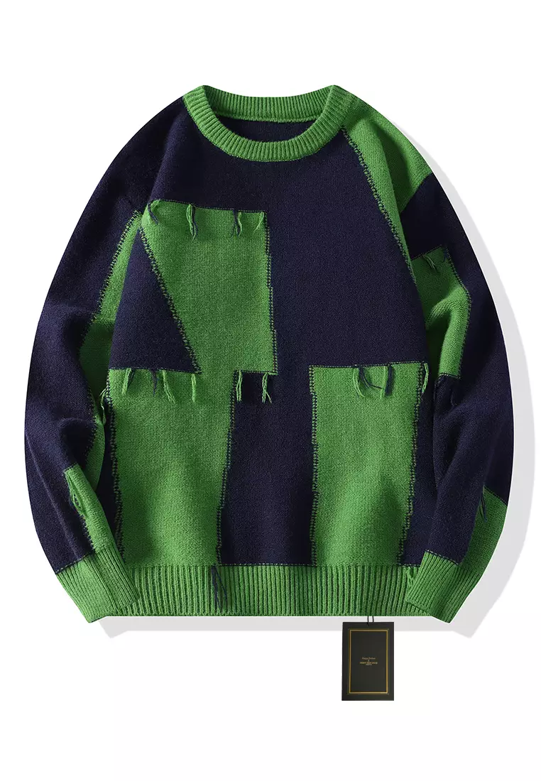 Tassel patched loose new arrivals knit sweater