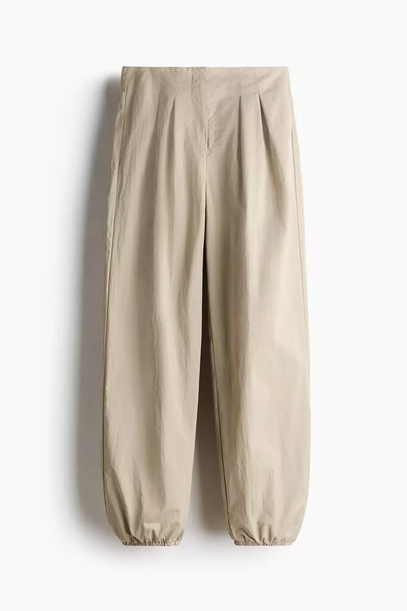 Balloon-leg nylon trousers