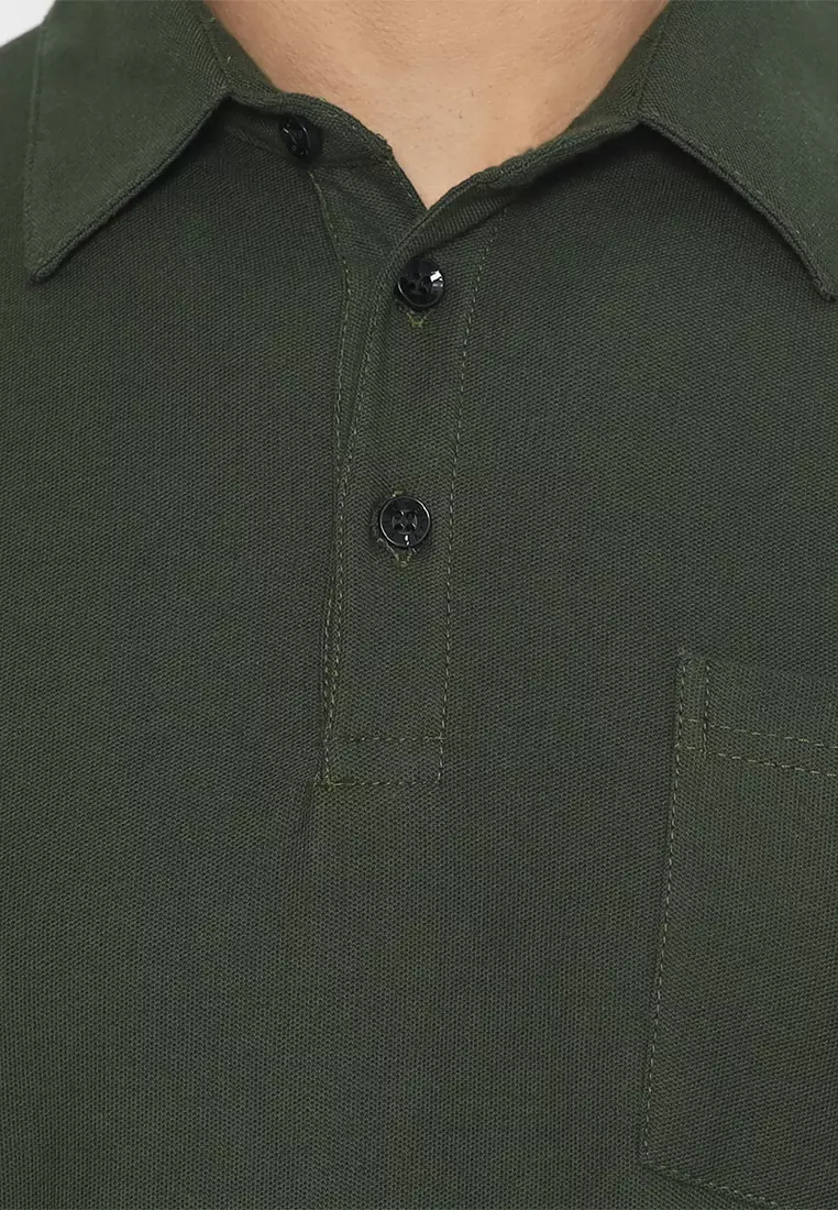 Enzy Basic Kaos Polo Premium Polo Shirt Pocket - Olive
