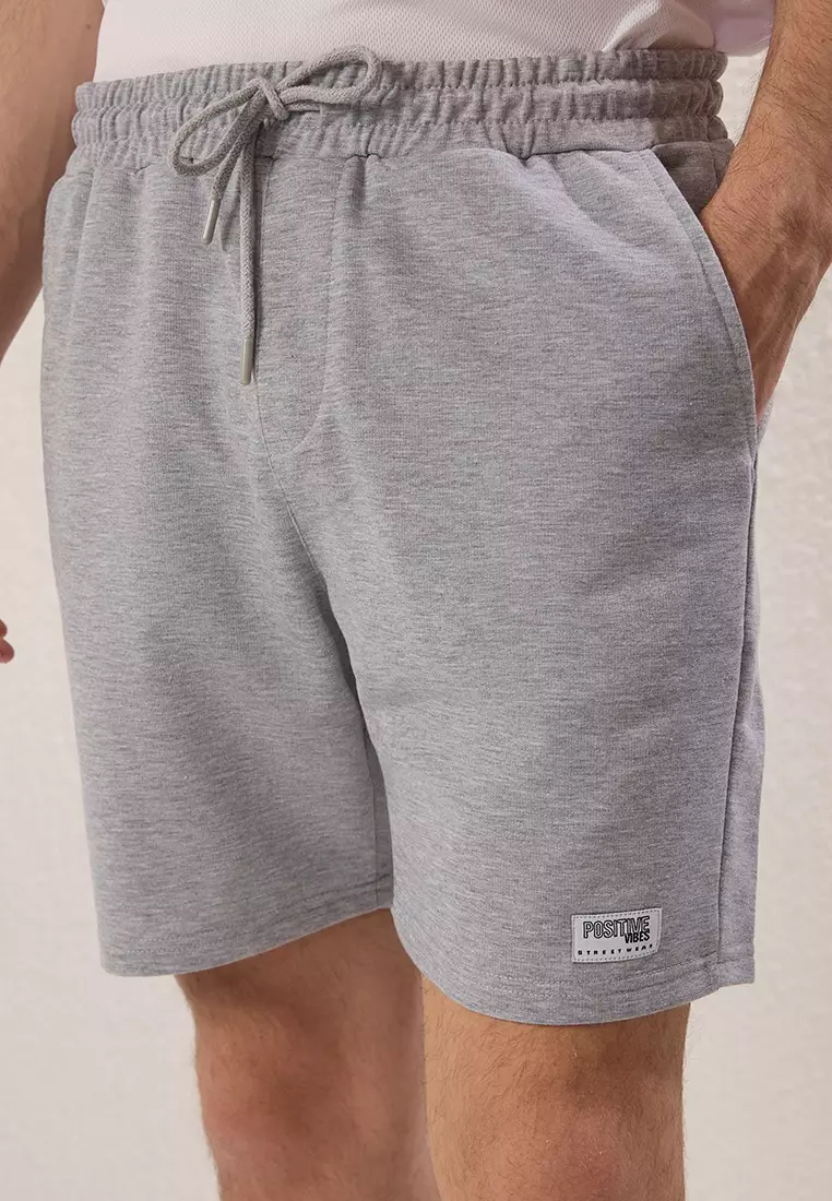 Black-Grey 2-Pack Regular Cut Label Applique Shorts & Bermuda TMNSS25SR00042