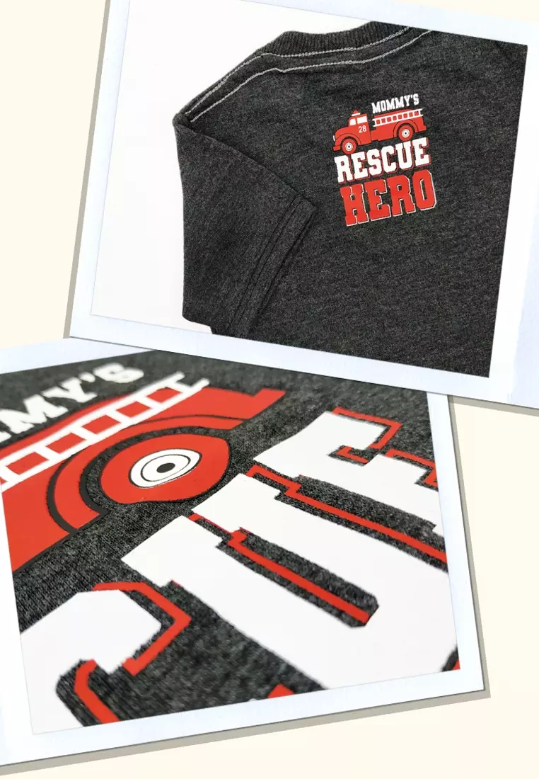 Wakakids Setelan Anak Laki Laki Mommy Rescue Hero 3415 Abu Muda