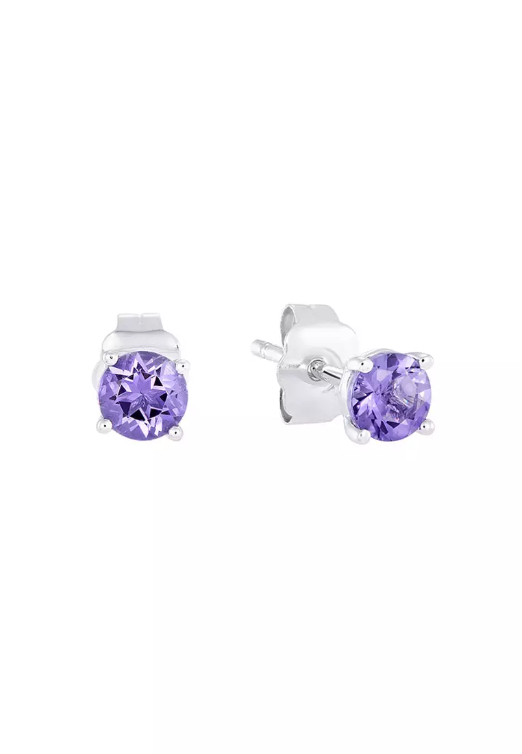 HABIB Amethyst Gemstone Stud Earrings