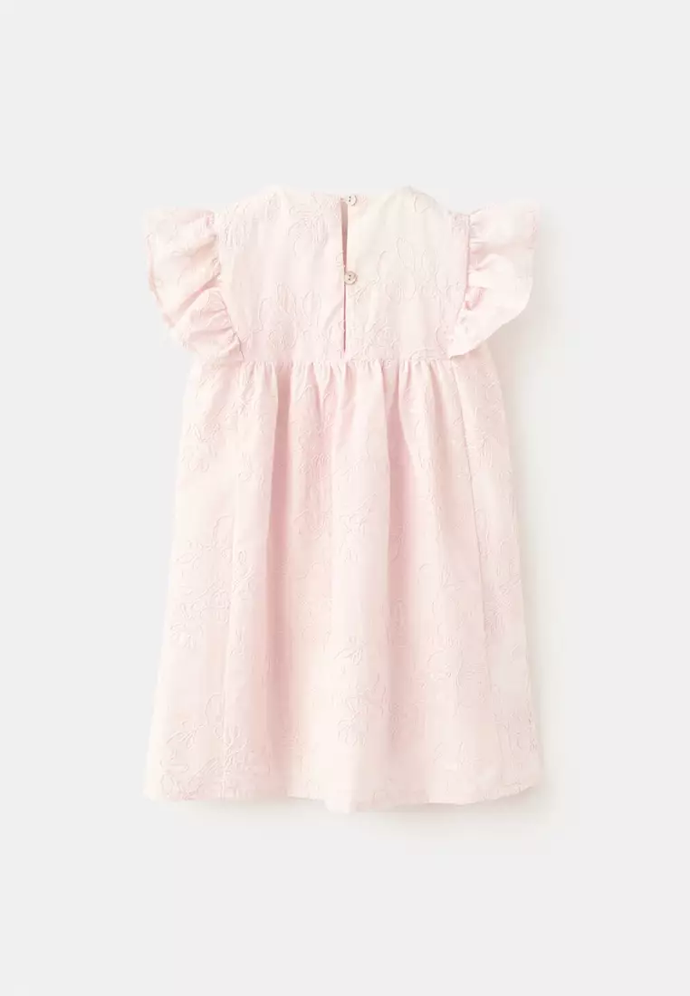 Embroidered Cotton Dress With Floral Pattern