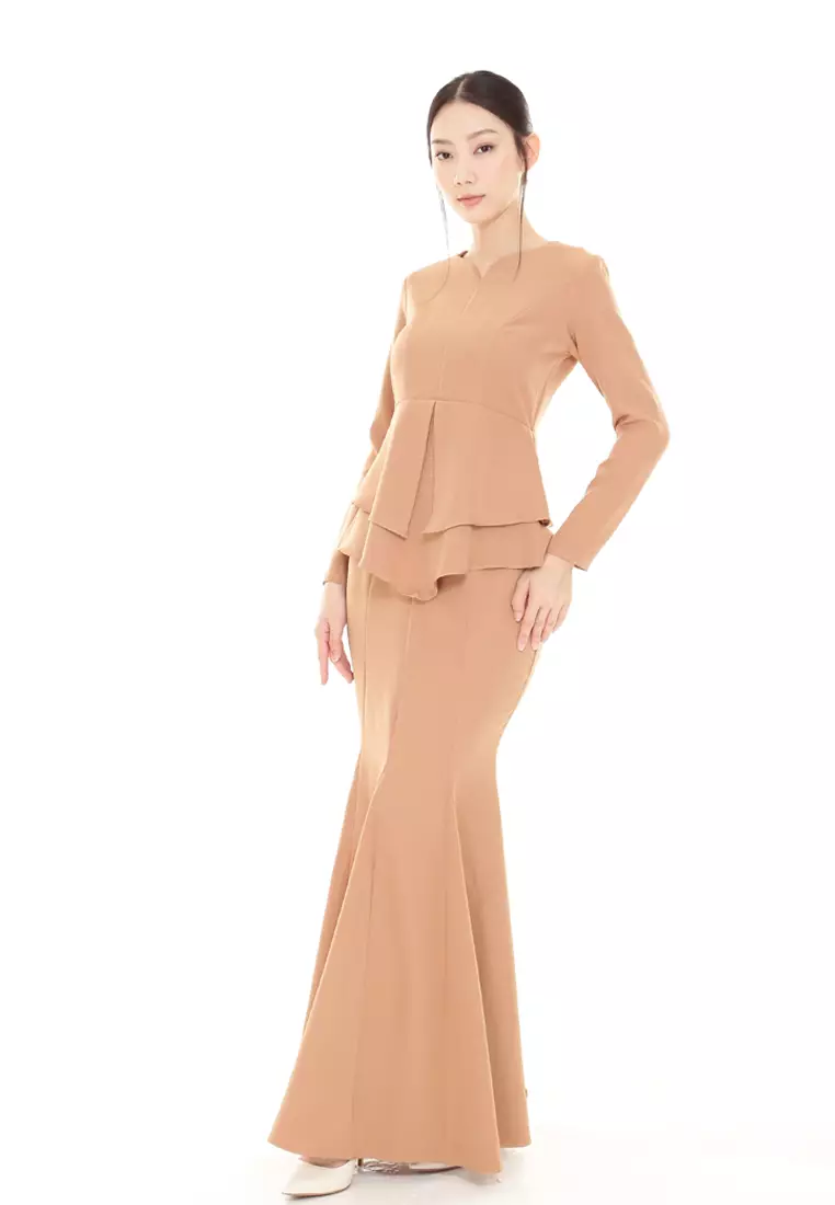 Serena Kurung Modern in Mustard Brown