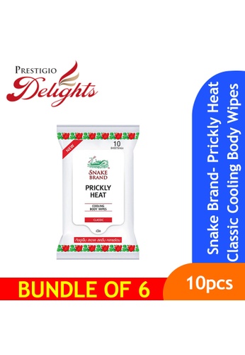 Prestigio Delights Snake Brand Prickly Heat Classic Cooling Body Wipes (10pcs) Bundle of 6 READY STOCK 1D5F9ESFBE950AGS_1