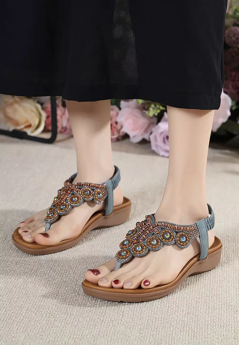 3CM Rhinestone Strap Flip Flops ALM2230-1