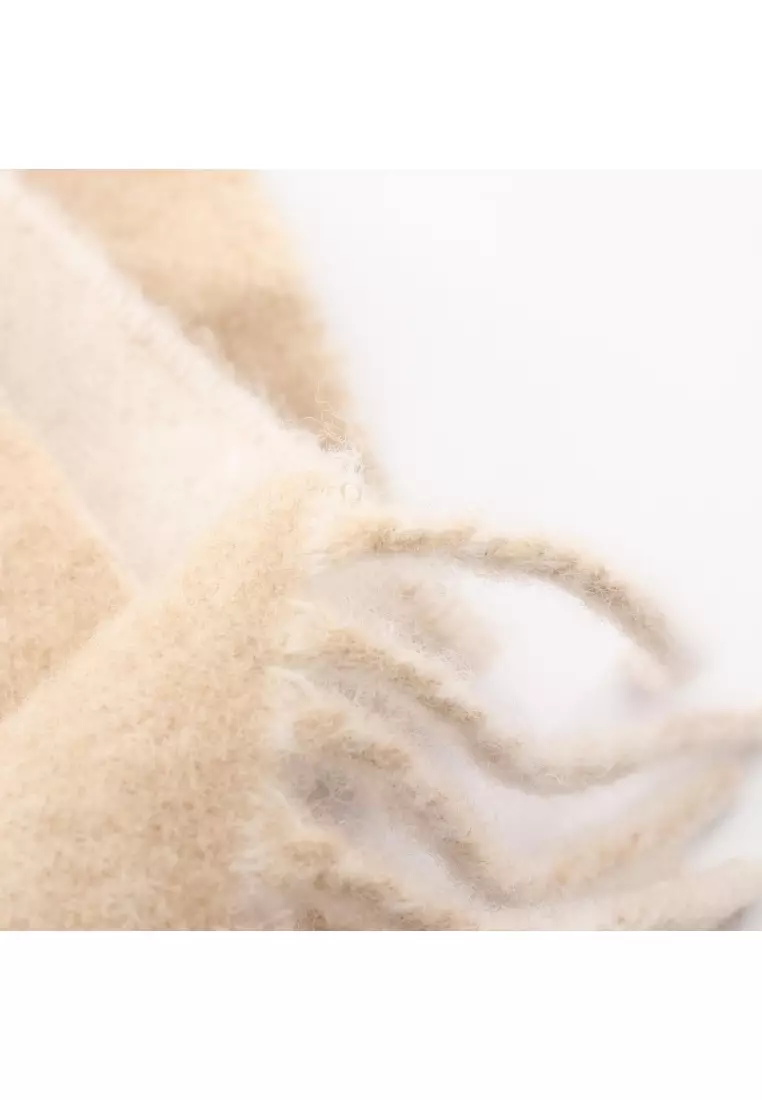Pre-Loved LOEWE Anagram bicolor scarf Scarf wool cashmere beige ivory
