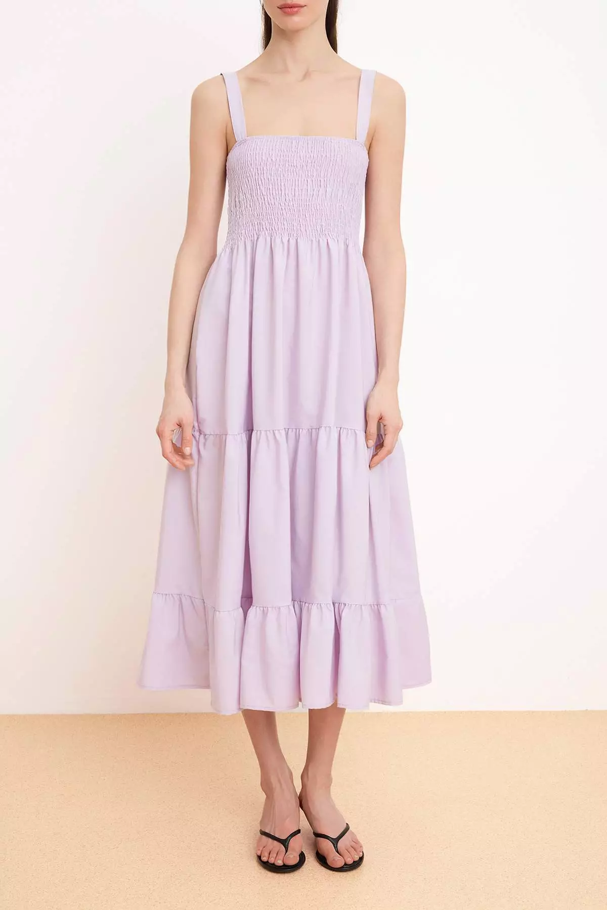 Lilac Straight Skirt With Open Waist Gipeli Maxi Woven Dress Twoss24El152