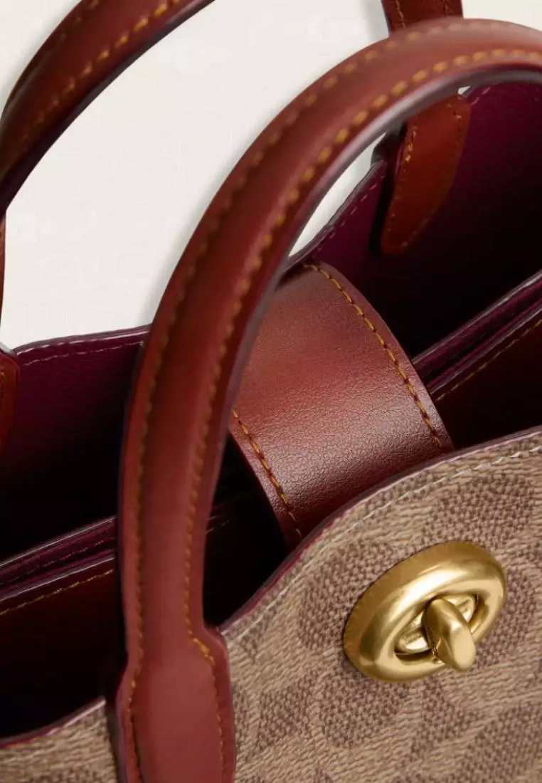 Jual Coach Coach Willow Tote 16 In Signature Canvas Tan Rust