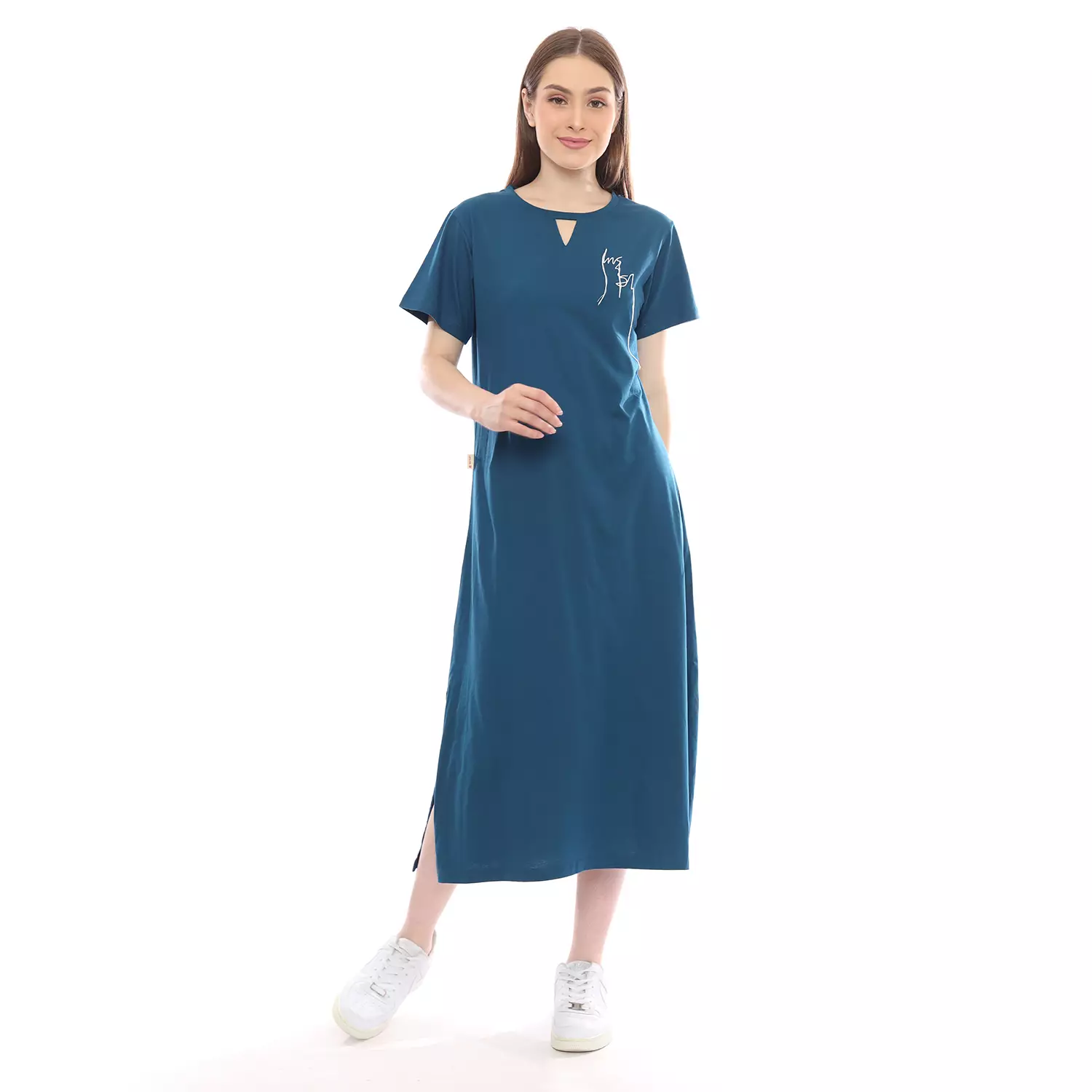 Insight Dress Wanita Biru Tua C Ribhold Midi Dress Planet Surf
