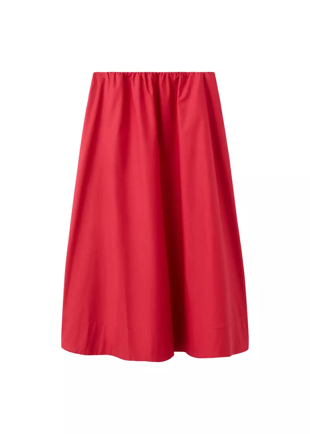Rok midi katun berlipit