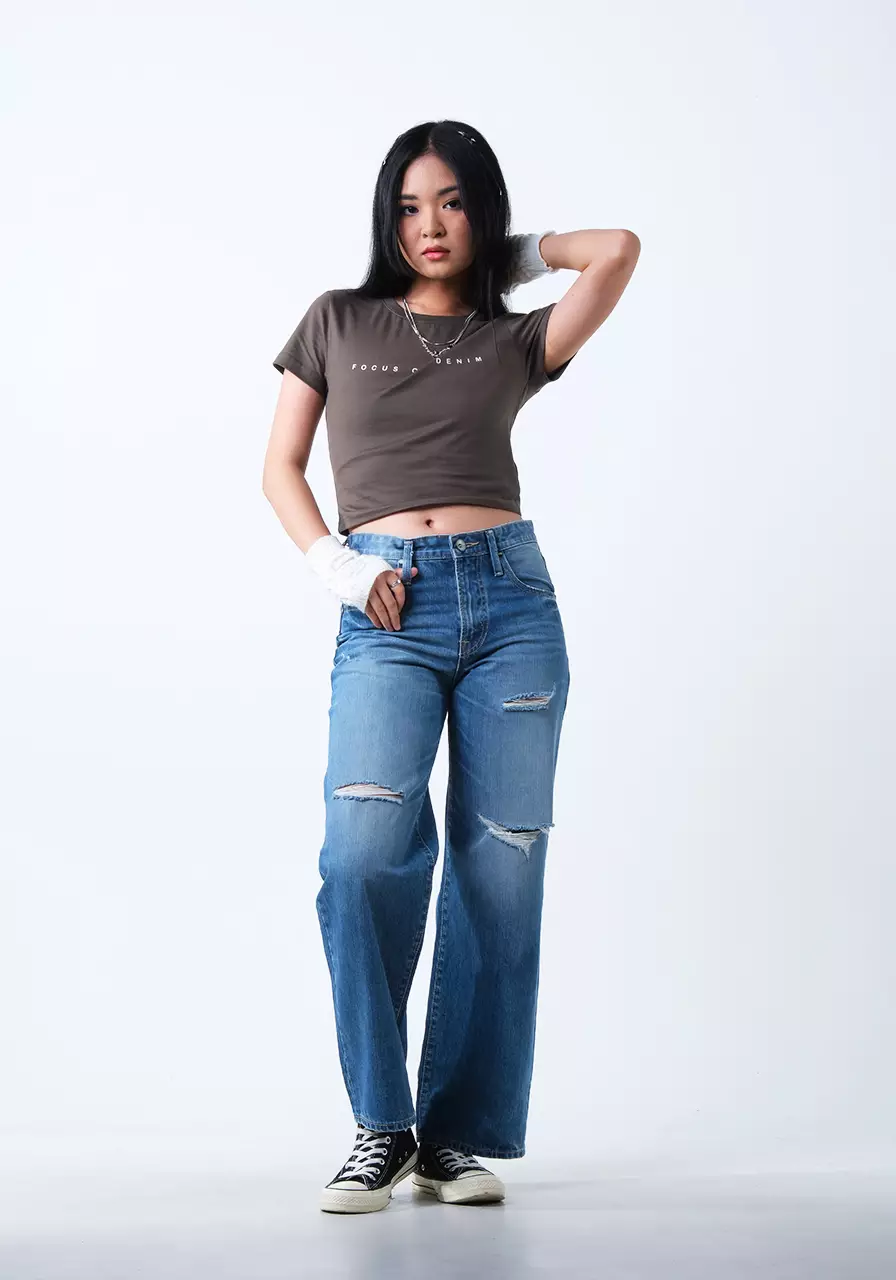 Kaos Wanita Baby Tee Blu Olive