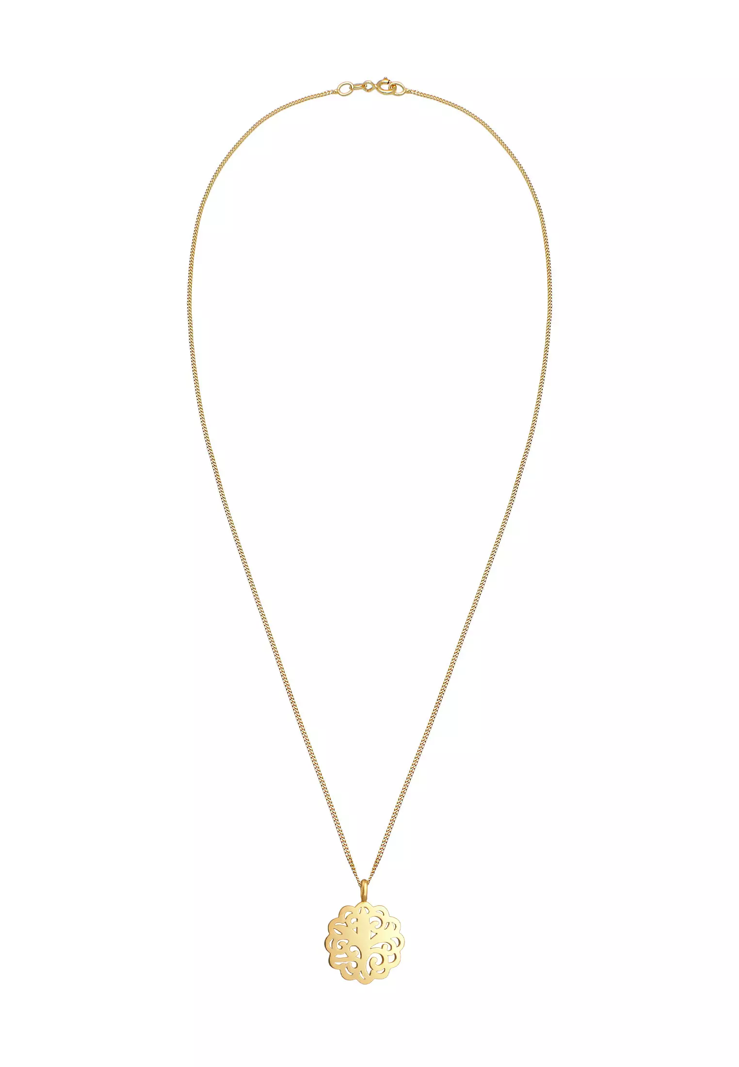 Gold chain clearance round pendant