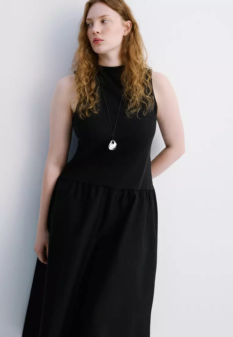 Contrast-Bodice Dress
