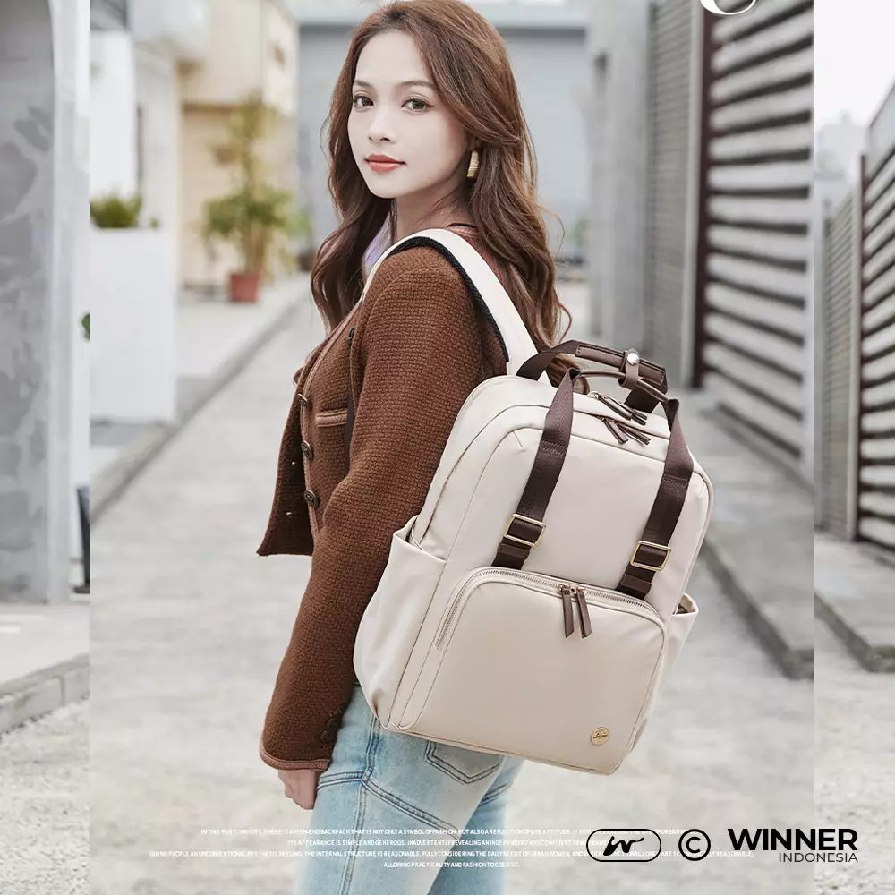 WINNER Tas Ransel Laptop 15,6 inch Oxford Anti-Air Backpack Korean Style (T14-018-6130) - Warna Hitam 15,6 inch