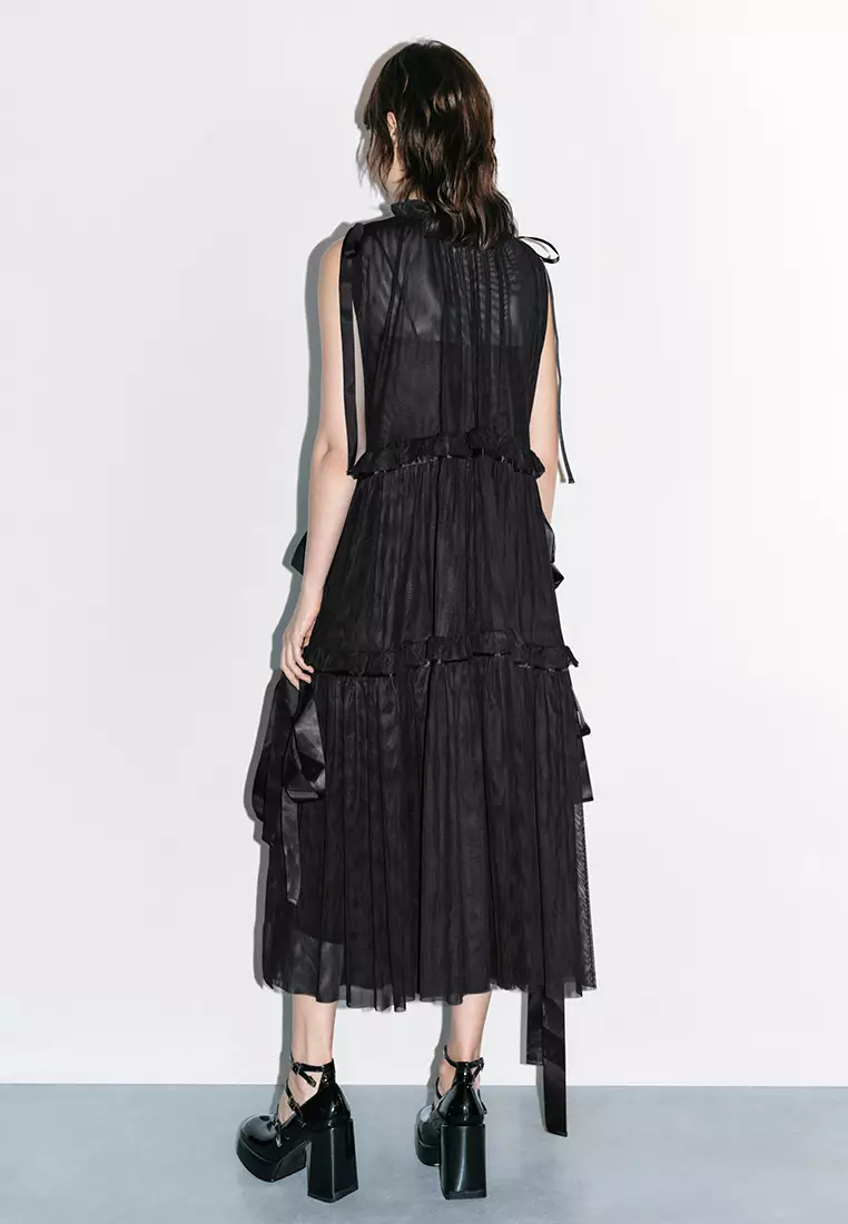 Sleeveless Crew Neck A-Line Dress