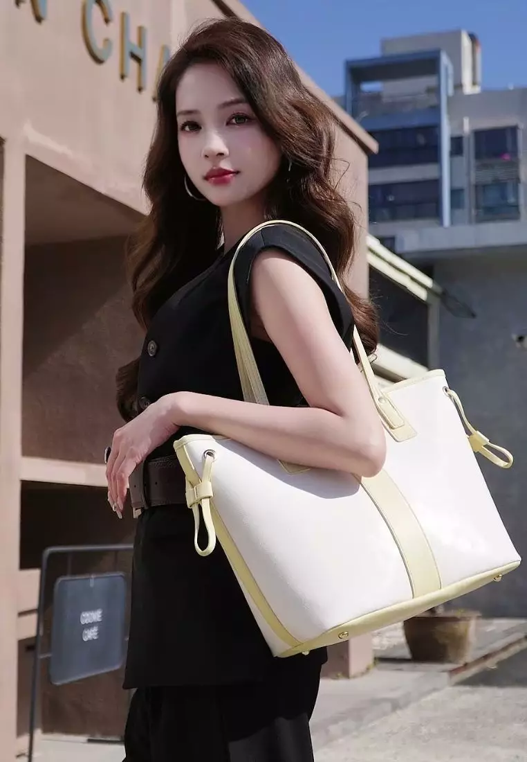 Women's Monogram Tote Bag / Shoulder Bag (側孭袋 / 單肩包) - 白色