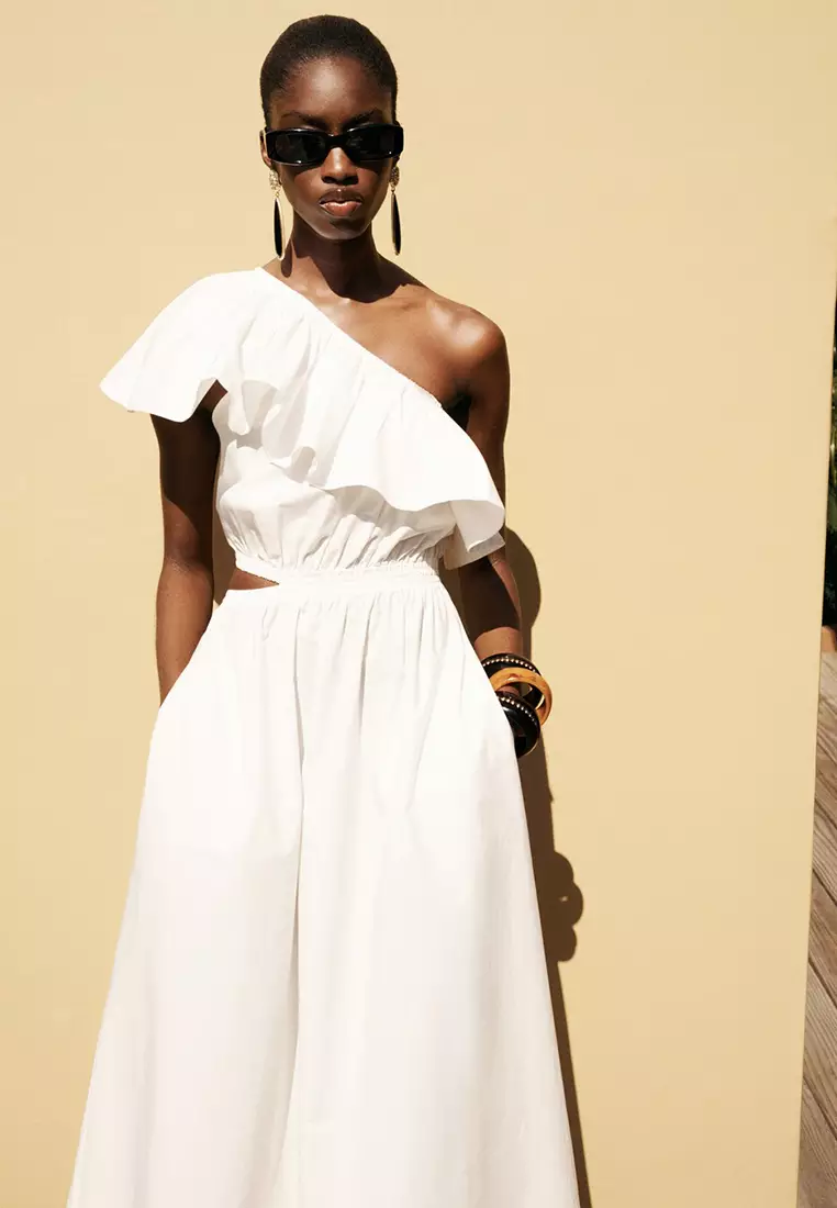 Asymmetrical Dress With Cut-Out