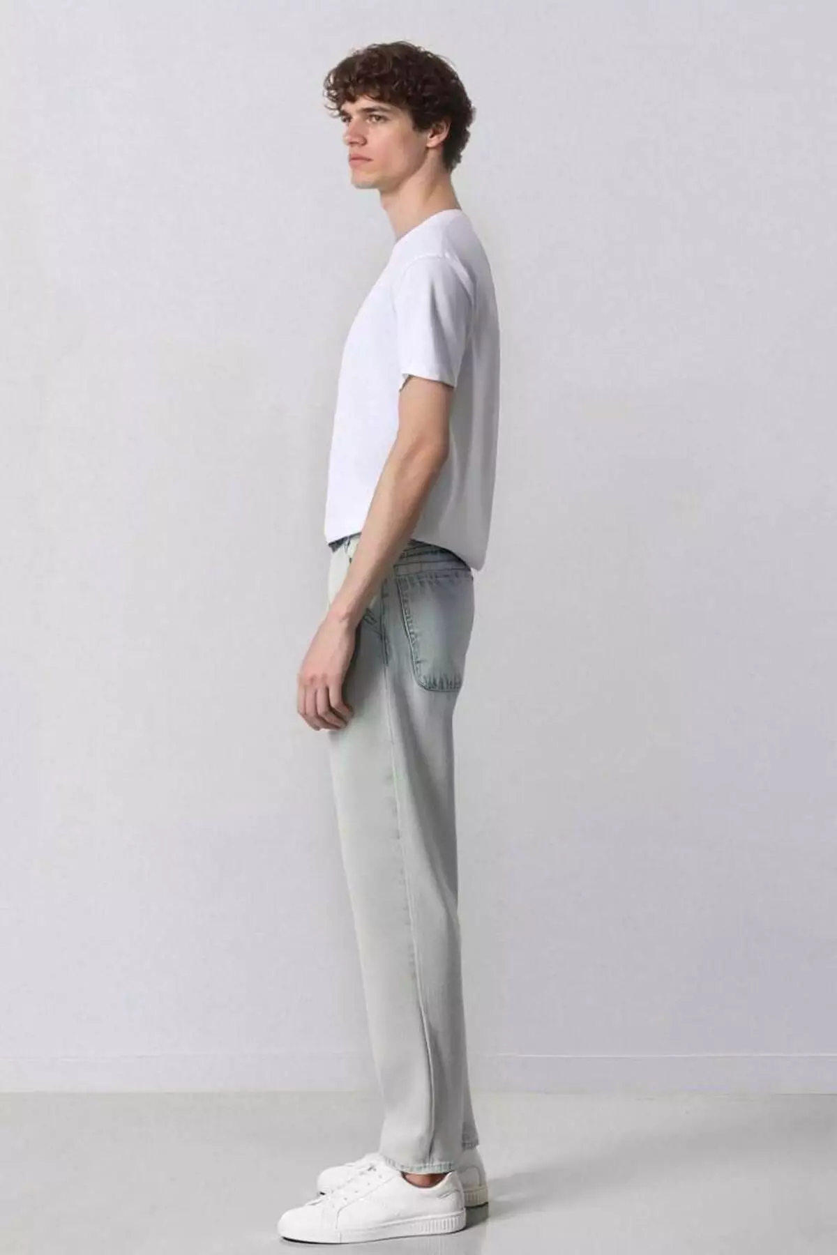 100% Cotton Baggy Fit Wide Fit Regular Waist Wide Leg Washed Jean Pants D7278Ax25Sp