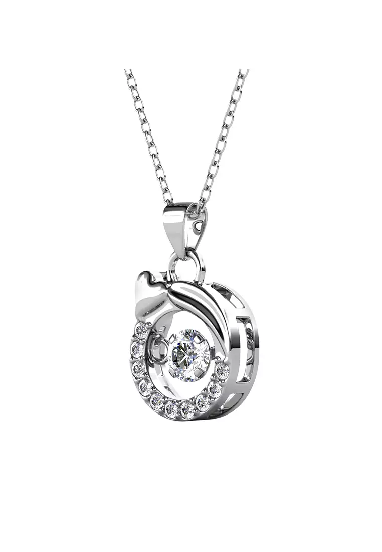 Dancing Horoscope Pendant Virgo WG - Kalung Crystal Swarovski by Her Jewellery
