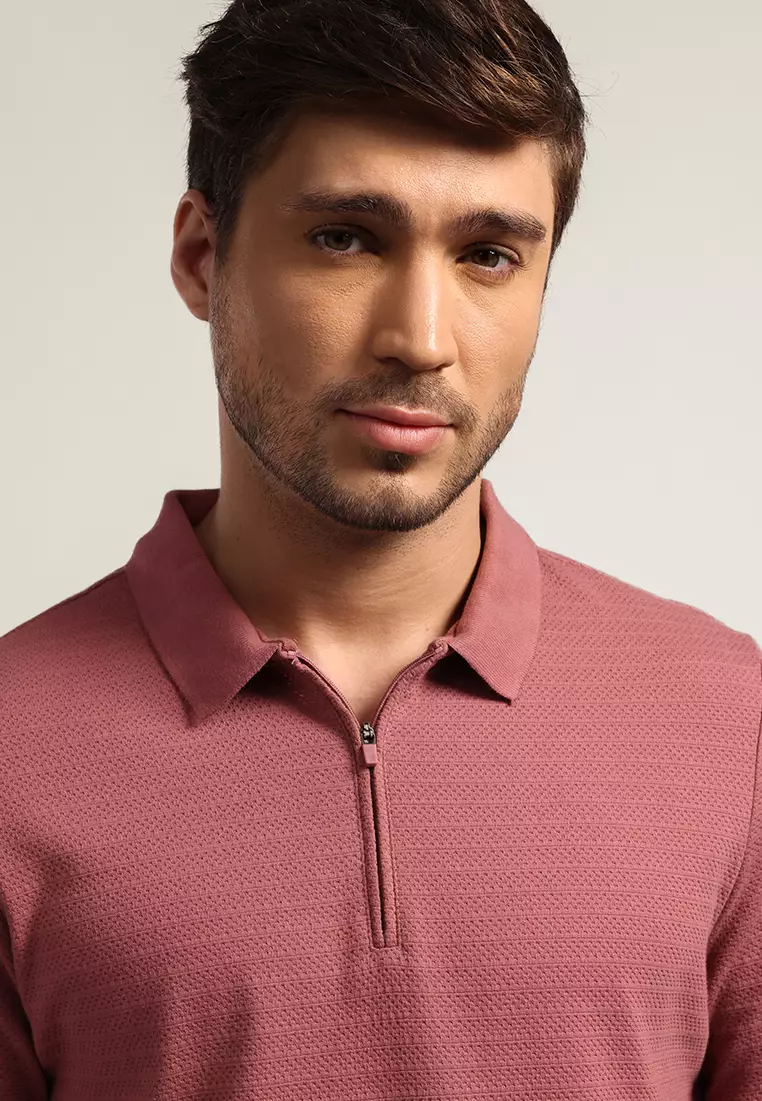 MOC Kaos Polo Lengan Pendek Pria Leo - Maroon