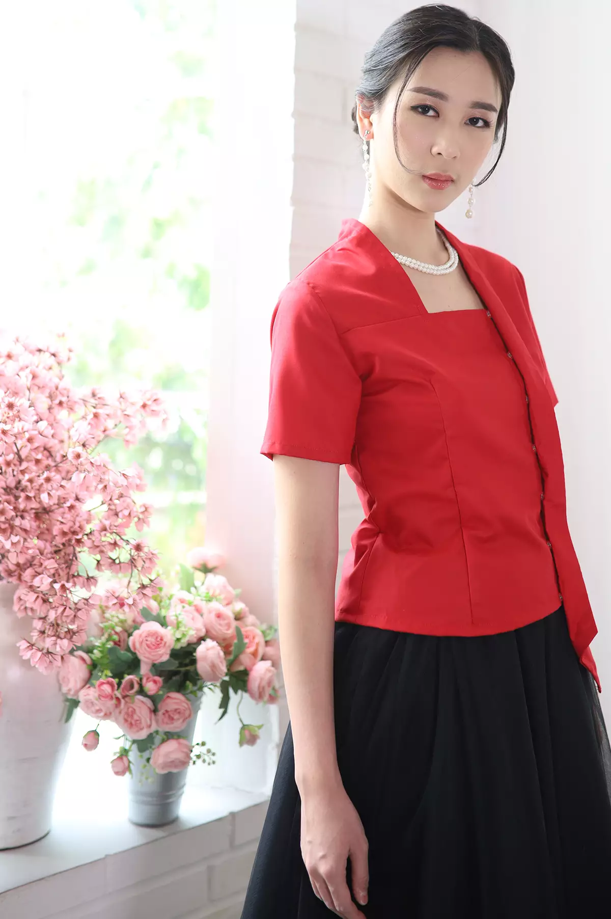 Katarina Cotton Red Kebaya