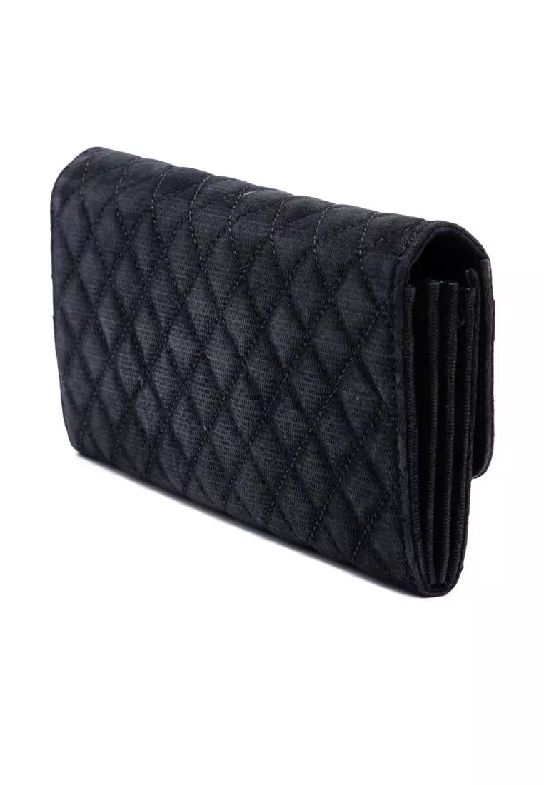 Pre-Loved Chanel Cc Quilted Iridescent Fabric East West Flap