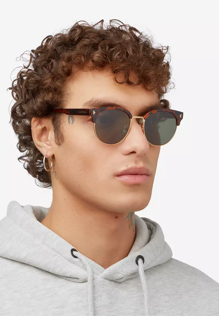 HAWKERS POLARIZED Black Carey ONE LS METAL Sunglasses for Men and Women, Unisex. UV400 Protection. Official Product designed in Spain