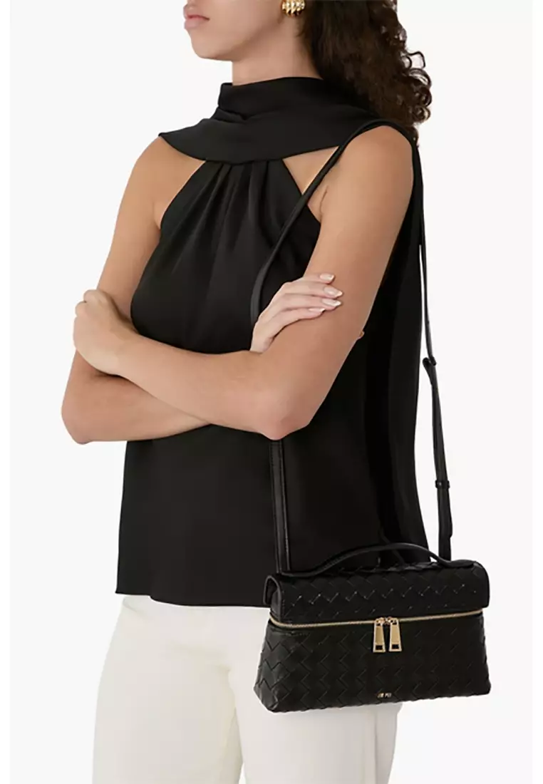 Thea Top Handle Bag - Black Weave