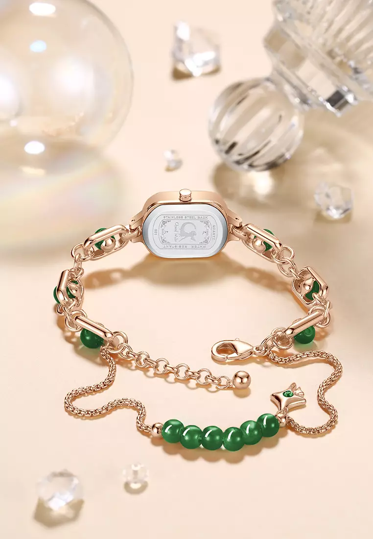 Jam Tangan Wanita Gelang Original Korea Elegan Anti Air Jam Tangan Cewek green