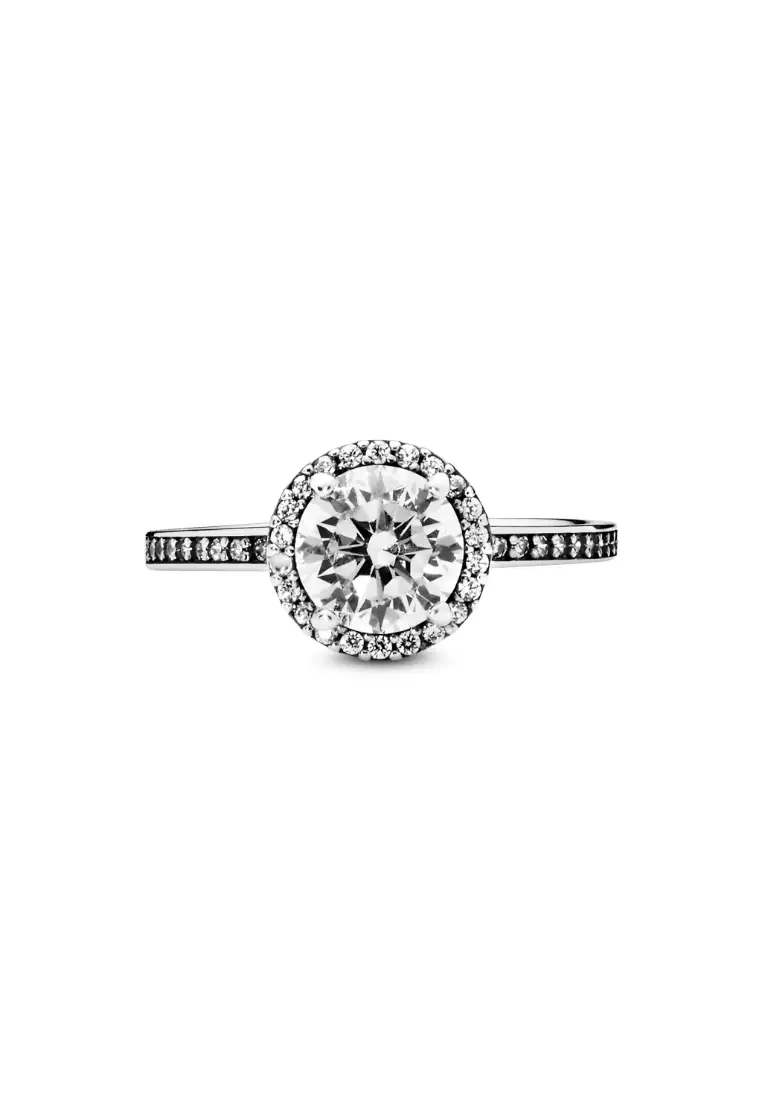Round Sparkle Halo Ring