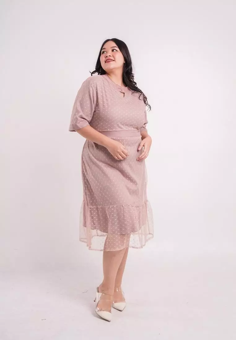 Plus Size Party Dress Juliette Nude Pink