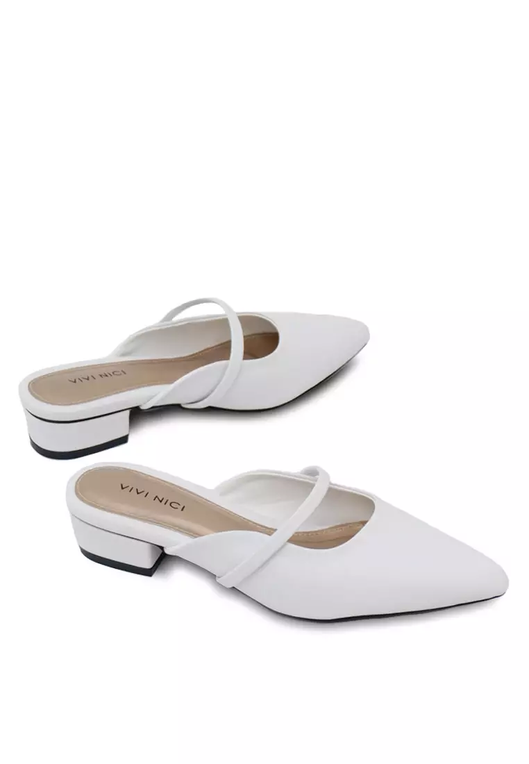 VIVI NICI - Lillie Sandal Mules Hak 3 Cm Clean White