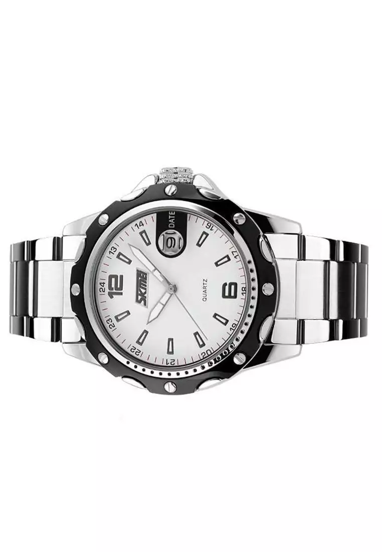 Jam Tangan Kasual Analog Pria Waterproof Strap Tali Material Stainless Steel SS36 ORIGINAL