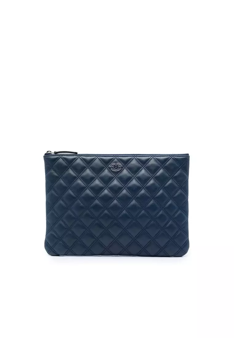 Pre-Loved Chanel Medium Quilted Lambskin Double Stitch O Case Clutch