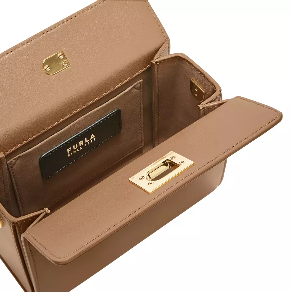 Jual Furla Arch-Logo Twist Lock Shoulder Bag Deserto Original 2025 ...